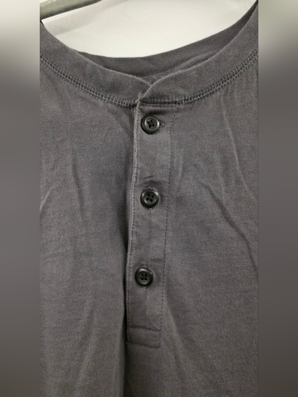 Tailor Vintage Men's Long Sleeve Henley Shirt - Gray - Picture 3 of 6